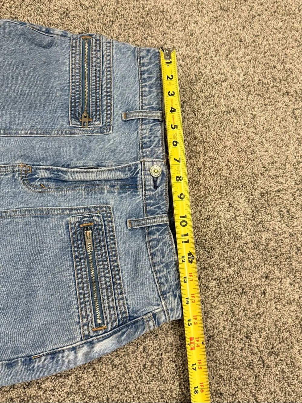 Abercrombie Fitch Light Wash High Rise Pockets Micro Mini Denim Skirt Women US 8